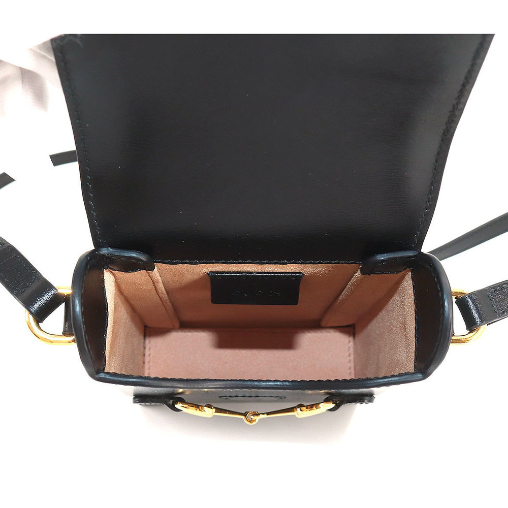 Gucci Horsebit 1995 Mini Bag Shoulder Leather Black - Picture 6 of 8